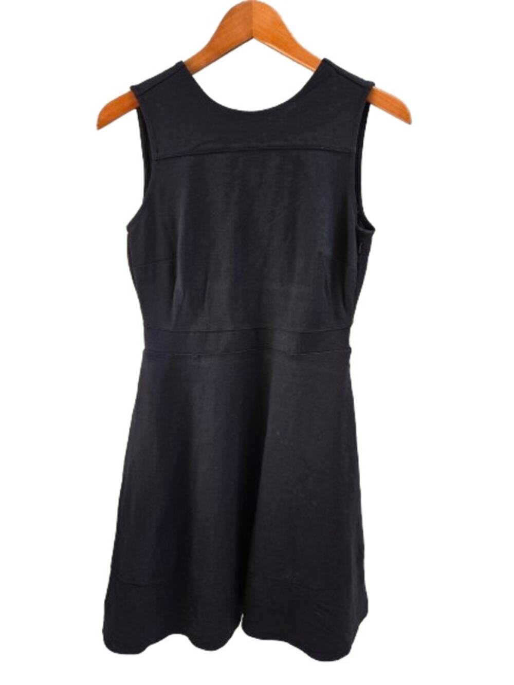 Land's End Black Sleeveless V-back Circle Swing Dress